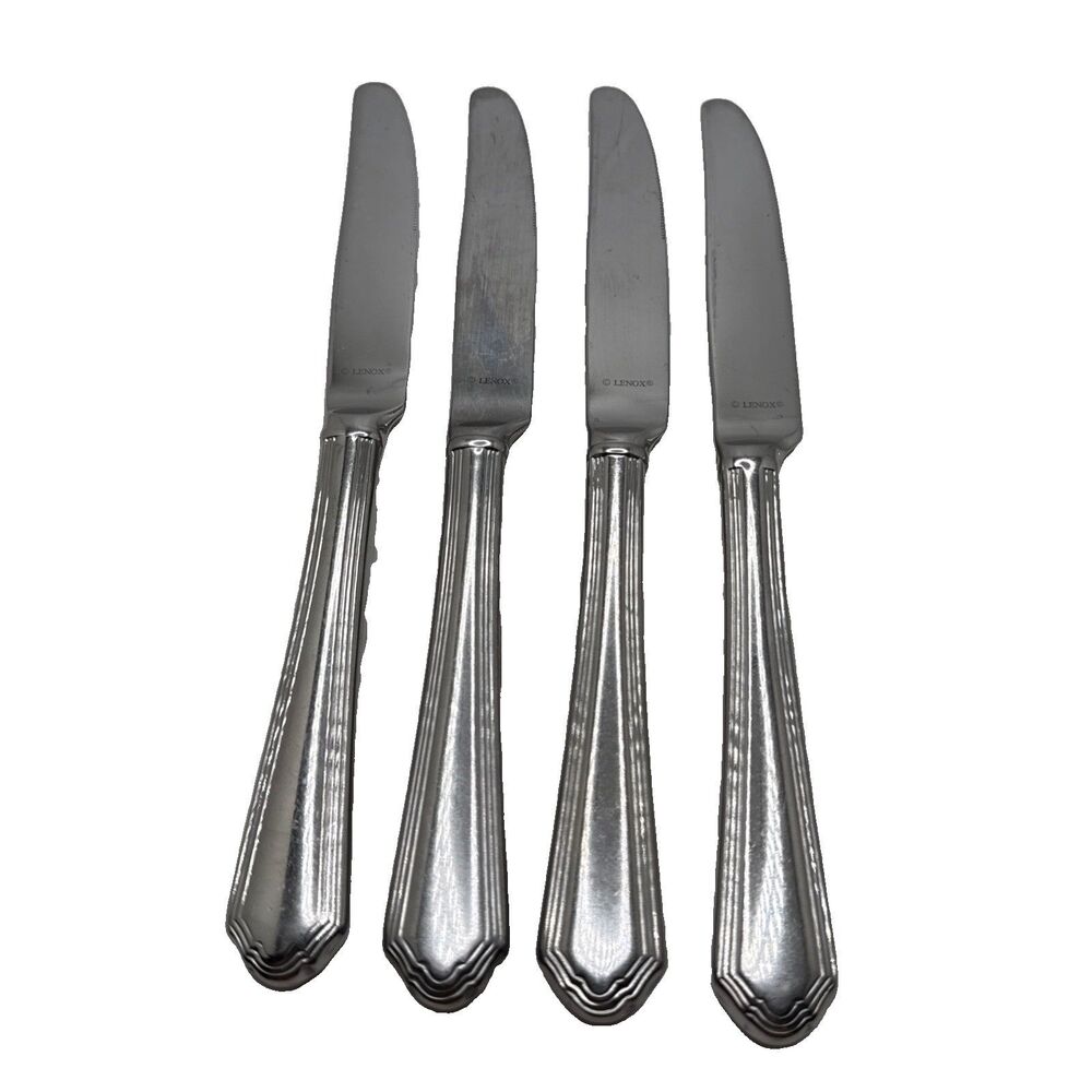 Lenox ARCHWAY Stainless 18/10 Glossy Silverware set of 4 Dinner Knives 9 1/4"
